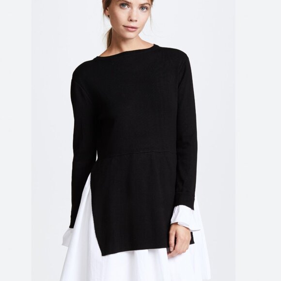 English Factory Knit Combo Dress Light Academia Gossip Girl Preppy Sz Medium - Picture 1 of 6